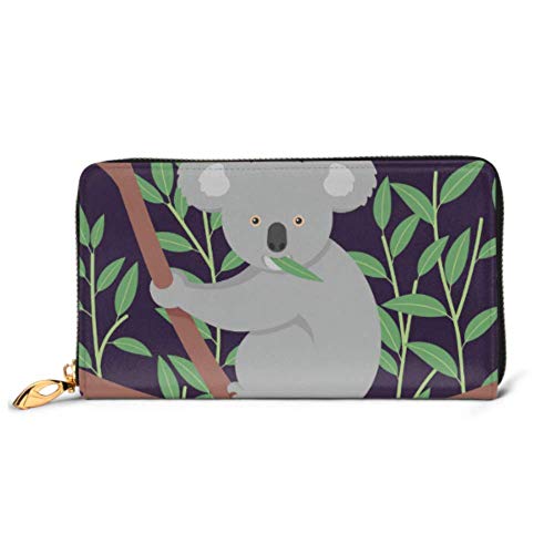 Preisvergleich Produktbild JHGFG Mode Handtasche Reißverschluss Brieftasche Koala Sitzen auf Baum Telefon Kupplung Geldbörse Abendkupplung Blockieren Leder Brieftasche Multi Card Organizer