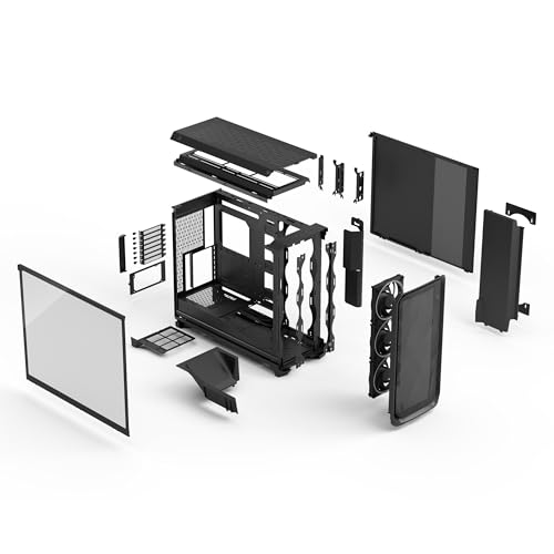 Fractal Design Meshify 3 Xl Black Rgb Tempered Glass Light Tint - Vetro Temperato Rgb - Alta Ventilazione Gaming - Pannello Rete Frontale - Interno Spazioso - Gpu Fino A 512Mm - Ventole Incluse - 11