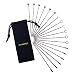 Stainless Steel Cocktail Picks Set - 4" (18 pcs) - Premium Reusable Martini Olive Metal Picks with Velvet Bag - Drink Garnish Skewers Appetizer Toothpicks Fruit Sticks (3 Head Designs)