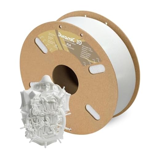 DURAMIC 3D PLA Filament 1.75mm 1kg Spool, Jam-Free High Stifness 3D Printing Filament with Cardboard Spool, No-Tangling No-Clogging Dimensional Accuracy 99% +/- 0.03 mm PLA White 1 Pack