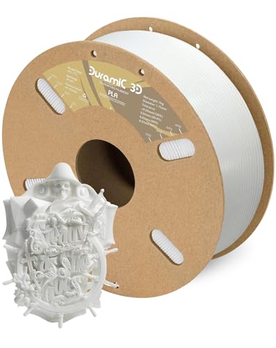 Image of DURAMIC 3D PLA Filament Basic for 3D Printer Neatly Wound Easy Printing | 3D Printing Filament 1.75mm, Dimensional Accuracy + /- 0.02 mm, Fit Most FDM 3D Printers 1KG PLA White