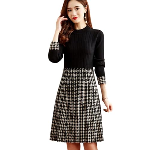 Robe en tricot mi-longue confortable pour femme contre les matins frais