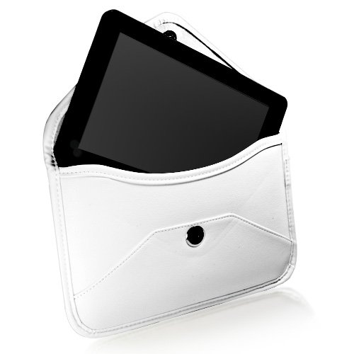 BoxWave Case Compatible with Sky Devices Sky Kid 1 - Elite Leather Messenger Pouch, Synthetic Leather Cover Case Envelope Design - Ivory White4