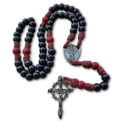 Catholic Spiritual Paracord Rosary with Shield Medal - Handmade in the USA