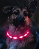 Joytale Leuchthalsband Hund USB Aufladbar Hundehalsband Leuchtend für Große Mittel Kleine Hunde und Welpe, Led Halsband mit 3 Modi für Sicherheit, Rosa