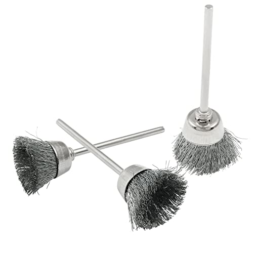Image of 20Pcs Wire Wheel Brushes Cup-Shape Steel Wire Brushes with 3 /32 inch Shank for Rotary Tools, Bowl-Shape Polishing Cleaning Tools