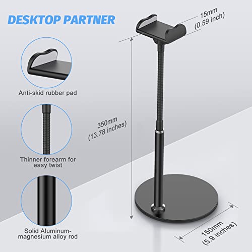 Image of SHAWE Cell Phone Stand Holder, 360Flexible Adjustable Desktop Phone Stand with Stable Base, Lazy Desk Mount for iPhone 14 13 12 11 Pro Xs Max XR X 8 7 6 6s Plus Samsung S22 S21 (3.5-6.5).