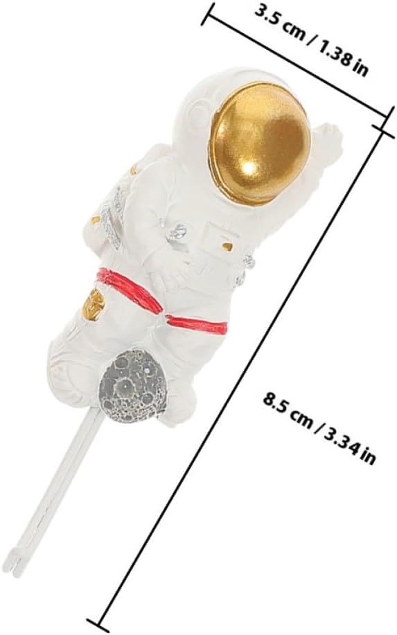 Milisten Astronaut Wall Hooks Adhesive Coat Hanger for Hanging Bags Scarves Towel Strong Stick No Drilling Decorative Resin Hook for Home Kitchen Bathroom image 2