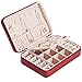 SHTY-0707 Hochzeitsort-Layout Tragbare Reise Hohe Qualität Leder Schmuck Box Ohrringe Ring Aufbewahrungsbox Mädchen Damen Geschenkbox Hochzeitsdekoration liefert. (Color : Red)