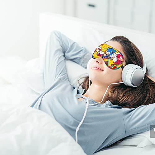 PADIEOE-2-PCS-Sonic-The-Hedgehog-Sleep-Masks-Sonic-Sleep-Eye-Mask-for-Kids-Sleeping-Mask-Cute-3D-Print-Cartoon-Eyeshade-Eye-Blinder-Travel-Eye-Cover-for-Boys-Girls-Children-Cartoon-Sonic