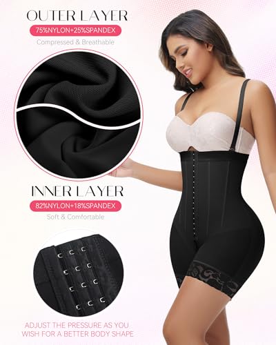 Image of SHAPSHE Fajas Colombianas Tummy Control Shapewear Strapless Body Shaper Butt Lifter BBL Stage Compression Garment
