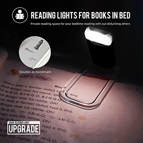 Egwaser Book Reading Light, Portable Usb Rechargeable Led Clip On Book Lights For Reading In Bed, 3 Brightness Adjustable Dimmable Bookmark Light For Eye-Protection, Reading Lamp For Bookworms (Black) #TOP1