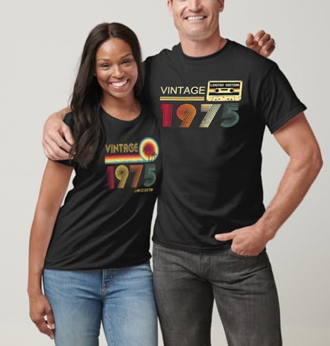 50th Birthday Gifts for Men Vintage 1975 Limited Edition T Shirts Dad Fathers Day Birthday Gifts for Husband Party Shirt4