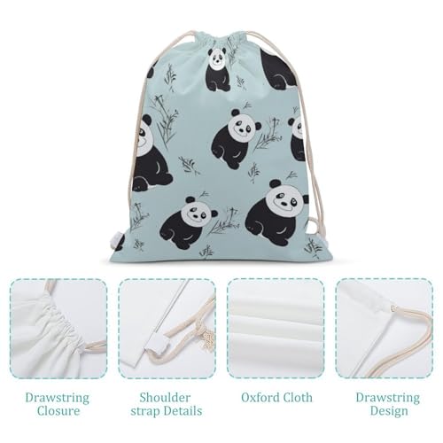 Cartoon Panda Bear Drawstring Backpack String Bag Sackpack for Gym Shopping Beach Sport Yoga4