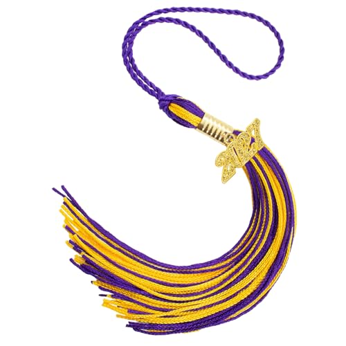 2027 Tassel Graduation, Purple and Gold Graduation Tassel, 2027 Graduations Cap Tassels, Gradutate Cap Tassels with 2027 Year Gold Charms for Grad Cap Hat Ceremonies Memorial Graduations Decoration