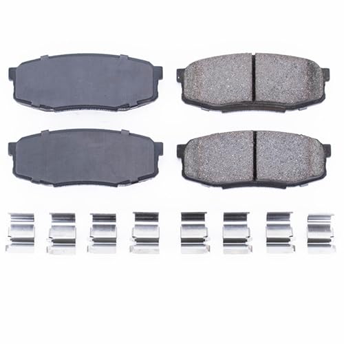Image of PowerStop Rear Brake Pads for Lexus LX570 2008-11 |LX570 2013-21 |Toyota Land Cruiser 2008-11 |Land Cruiser 2013-21 |Sequoia 2008-22 - Z17 Ceramic Brake Pads with Installation Hardware, 17-1304
