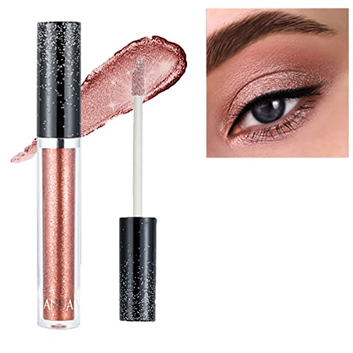 Miescher Gold Glitter Liquid Eyeshadow Tube, Sparkling Metallic High Pigmented Eyeshadow Stick Shiny Shimmer Eye Makeup, Long-Lasting Waterproof Sparkle Eyeshadow Stick, Creates Smokey Eye Makeup & Multi-Dimensional High-Impact Eye Look(#04) #TOP2