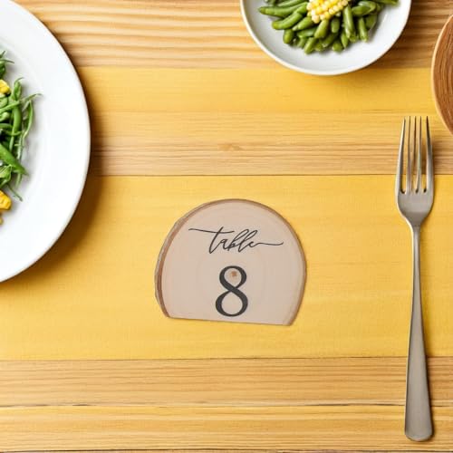 Numéros de table de mariage rustiques en bois véritable pour banquet unique - 6