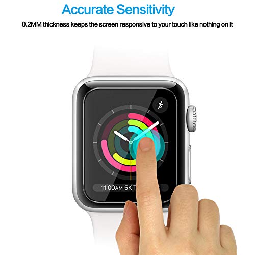 Tourist [3 Pack] Compatible For Apple Watch Tempered Glass Screen Protecto 38Mm Series 3 / 2 / 1, 9H Hardness, Anti-Scratch, Anti-Fingerprint, Anti-Bubble Easy Installation With Lifetime Replacements #TOP2