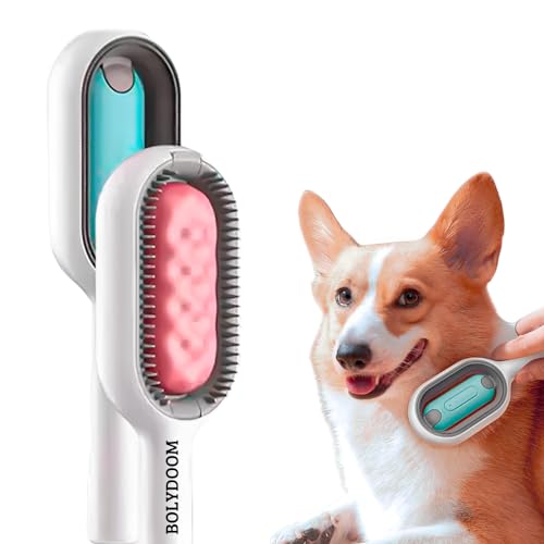 Escova Removedor de Pelos 4 em 1 para Pets - Rasqueadeira, Banho a Seco e Massageador para Cachorros