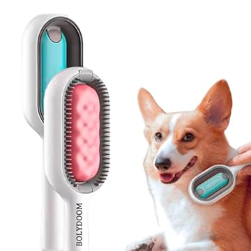 Escova Removedor de Pelos 4 em 1 para Pets - Rasqueadeira, Banho a Seco e Massageador para Cachorros e Gatos, Facilita Limpeza Tira Pelos em Tecidos - BOLYDOOM