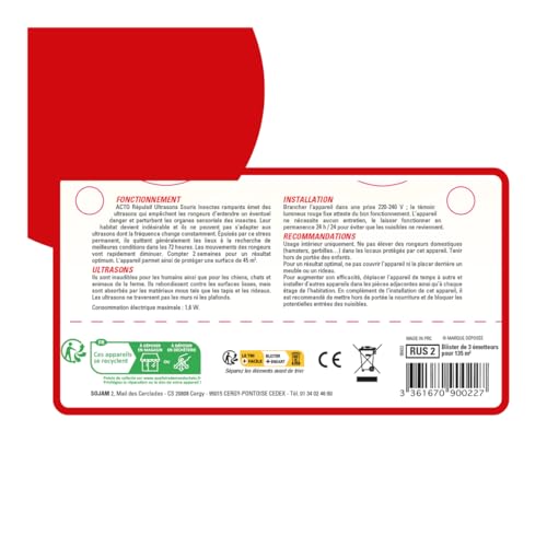 Répulsif ultrasons souris ACTO RUS2 à ondes modulées continues - 6