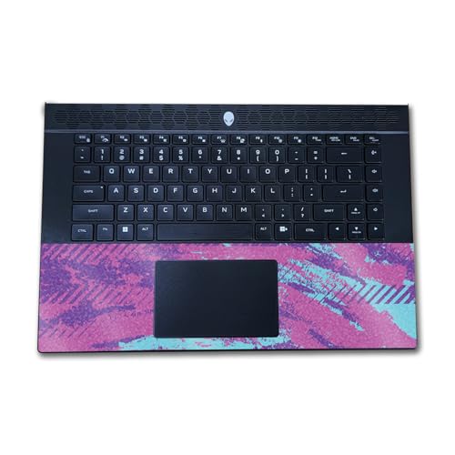 Image of Glossy Glitter Laptop Skin Compatible with Alienware M16 R2 (2024) - Grunge Purple - Premium 3M Vinyl Protective Wrap Decal Cover - Easy to Apply | Crafted in The USA by MightySkins