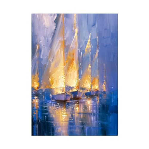 Tableau decoration murale bateaux a voile pour habiller un grand mur moderne 70x100