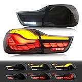 VLAND LED Tail Lights Compatible with 4-series BMW GTS F32 F33 F36 F82 F83 2014-2020 Sedan/ Convertible/ Coupe w/Sequential w/Dynamic Animation Dragon Scale (Smoke)