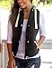 Yeokou Women's Slim Sleeveless Quilted Removable Hooded Winter Puffer Vest Coat(Black-XL)