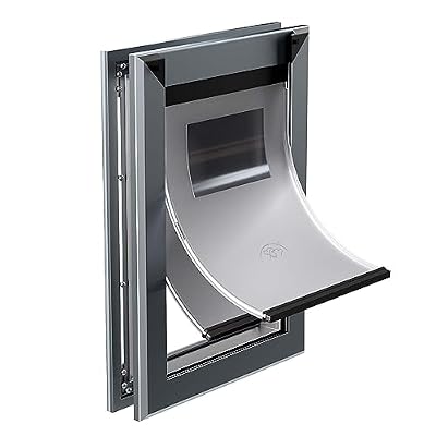 MAVRICFLEX Heavy Duty Doggy Door with Sliding Lock Panel, Aluminum Large Dog Door with Magnetic Double Flaps Dog Door for Large Dogs Up to 40lbs