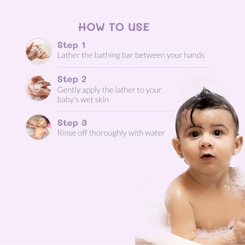 Image of AreoVeda Baby Bathing Bar (100 gm) | 24Hrs Hydration | Fights Germs | Lab Tested, EWG Verified, Cellularly Proven