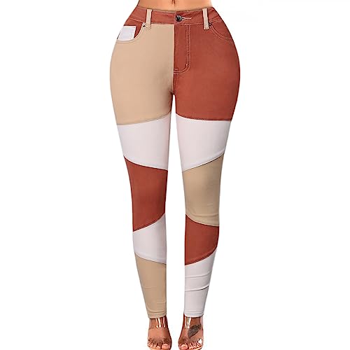 Vanberfia Women Mid Waist Stretchy Patchwork Denim Pants Jeans (Xxl, Js9079-5) #TOP12