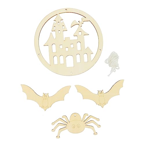 Décorations d'Halloween suspendues en bois RLKHXBS pour fête d'automne