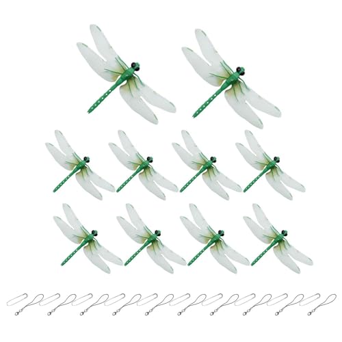 Clip a libellula | decorazione artificiale da giardino realistica 3D – per giardinaggio, cortile, balcone, terrazza, cortile, , esterni, interni ed esterni