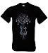 Tshirtmystyle- Guitar Tree Graphic Music Art Banksy Man t-shirt-black-blue-print-Large