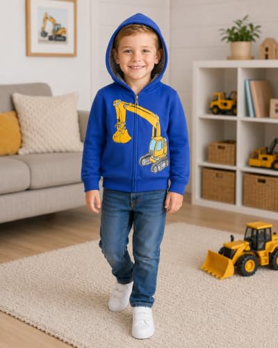 Image of Popshion Boys Toddler Cartoon Dinosaur Hoodies Jacket Cool Long Sleeve Zipper Hooded Sport Sweatshirt Coat for Kids 1-7 Years