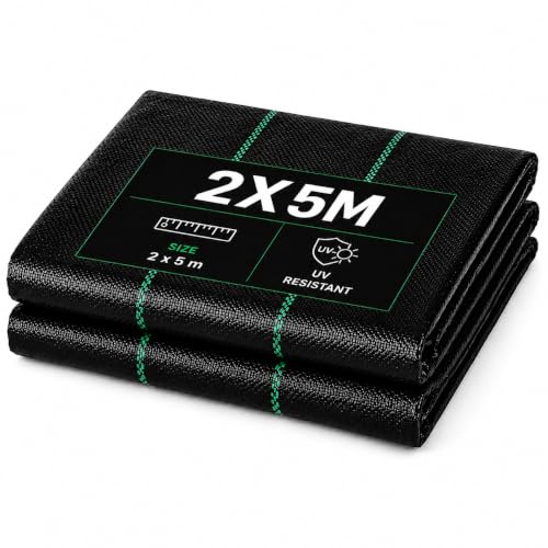 Image of ACCURATE Heavy Duty Weed Control Fabric 2m x 5m – UV Stabilised Weed Membrane, Breathable Ground Cover Sheet for Garden Landscaping, Patios, Flower Beds, Driveways, Paths & Gravel Areas