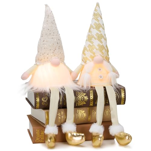 Valery Madelyn 2er LED Weihnachtswichtel Weihnachtsdeko,23/43cm...