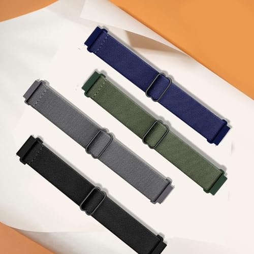 Image of 4 Pack Ankle /Arm Bicep Stretchy Watch Bands Compatible with Amazfit Helio Strap, 22mm Loop Nylon Elastic Sport Band for Amazfit Helio Strap