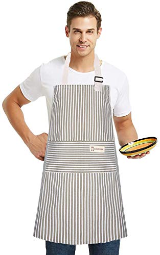Lofekea Aprons 2 Pack Adjustable Bib Aprons With 2 Pockets Cotton Linen Cooking Kitchen Chef Apron For Women And Men #TOP4