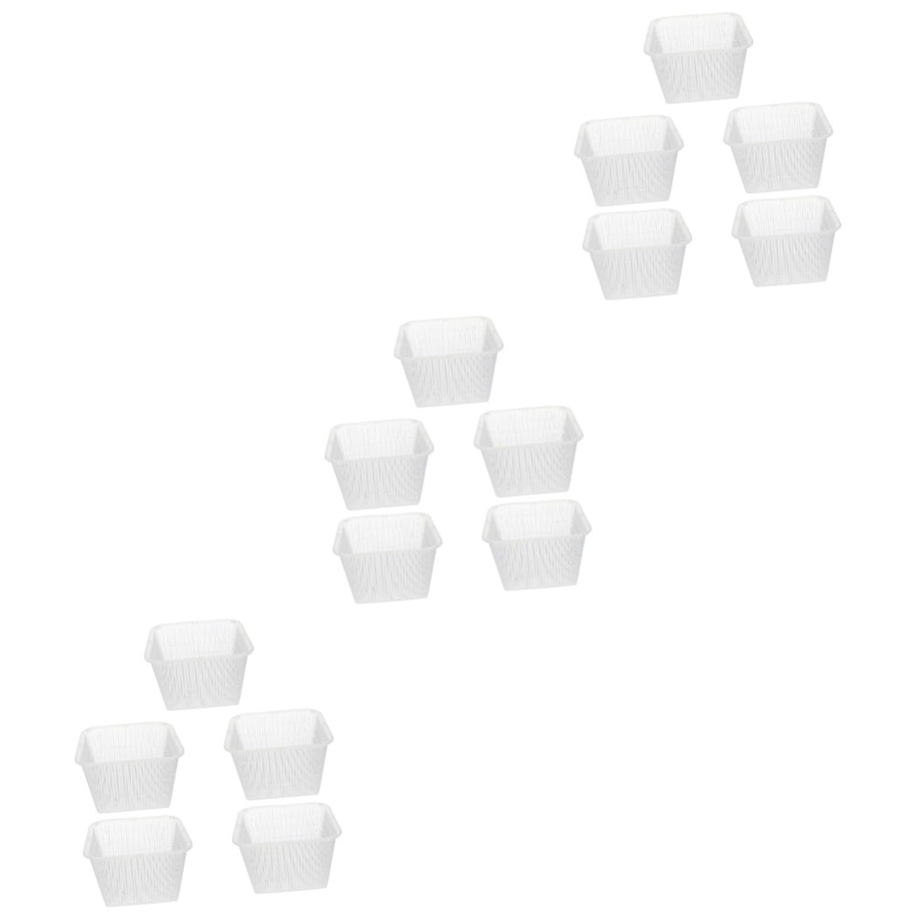 NOLITOY 15 pcs root control pot square orchid planter orchid pot orchid pots with holes Starting Pot Breathable Slotted planter orchids office white thicken plant basket plastic
