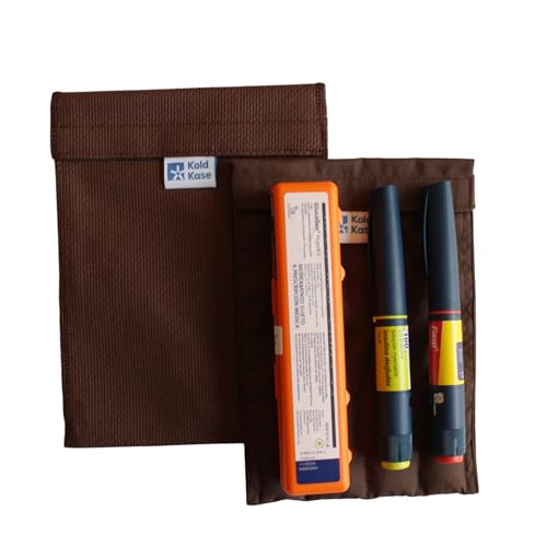 Kold Kase - Nevera para Insulina Portátil Familiar | Marrón | Estuche Isotérmico sin Electricidad | Mantiene Medicamentos Frescos en Viajes | Ideal para Uso Familiar | Reutilizable y Versátil