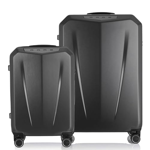 Image of Rare Rabbit Gallardo 2Pc Set Matte Grey Hard Trolley Bag Polycarbonate Antiscratch Travel Suitcase with 8 Silent Wheels and a Sturdy TSA Lock - Luggage for Men & Women