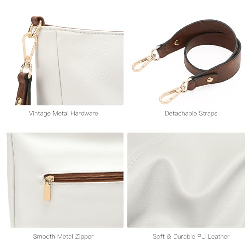 Image of GOIACII Hobo Bags for Women, Soft Leather Shoulder Crossbody Purse, Ladies Large Casual Tote Handbag Multi Pocket