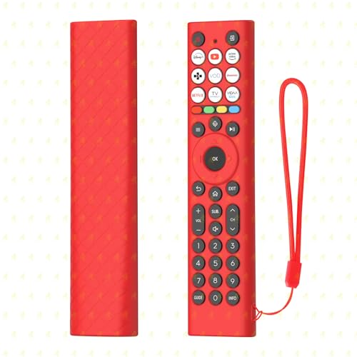 Image of RAYA Silicone Cover Compatible with 2026 Hisense TV Remote E7Q / E75Q / U7Q / A4Q / A6Q / A7Q / Q6Q Model TV Remote Protection Case (Red)