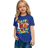 Camiseta Informal con Estampado Gráfico para Niñas Manga Corta Cómoda (Blue-3, 12-13 Years)