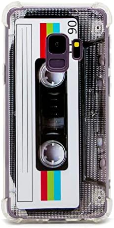 FAteamll Case for Galaxy S9,with Reinforced Corners TPU Soft Bumper Retro Cassette Tape Case Compatible with Samsung Galaxy S9