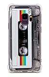 FAteamll Case for Galaxy S9,with Reinforced Corners TPU Soft Bumper Retro Cassette Tape Case Compati