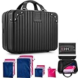 Dansydaisy Adult Game Toy Storage Organizer Case and 9 Pcs Toy Storage Bags, Reusable Toy Organizer Case Lock Box for Women and Men, 3 Sized Toy Bag for Home(Stylish Color)